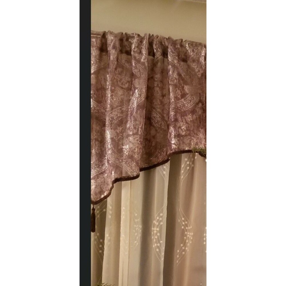 Royal Velvet Opus Ascot Rod Pocket Valance 50 W x 23 L Fawn Valances Brown Tone